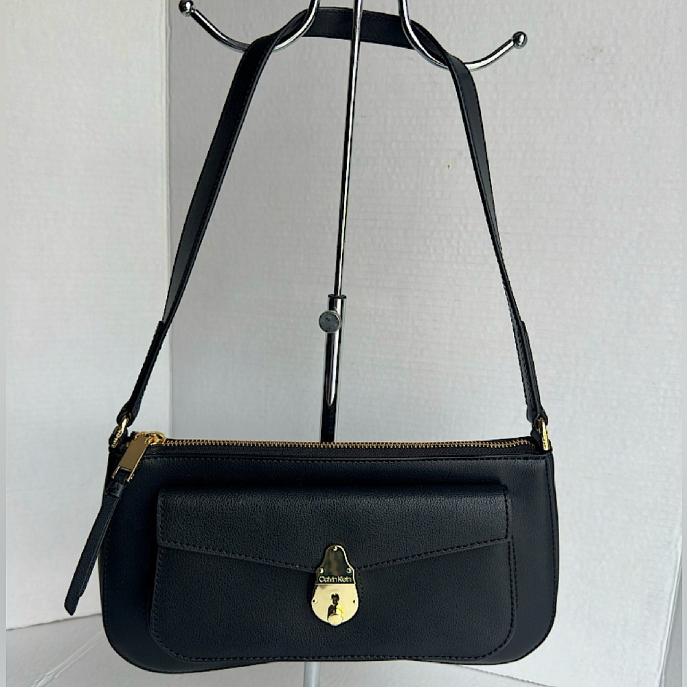 Calvin klein || Woman’s hobo purse black leather bag - Picture 2 of 16